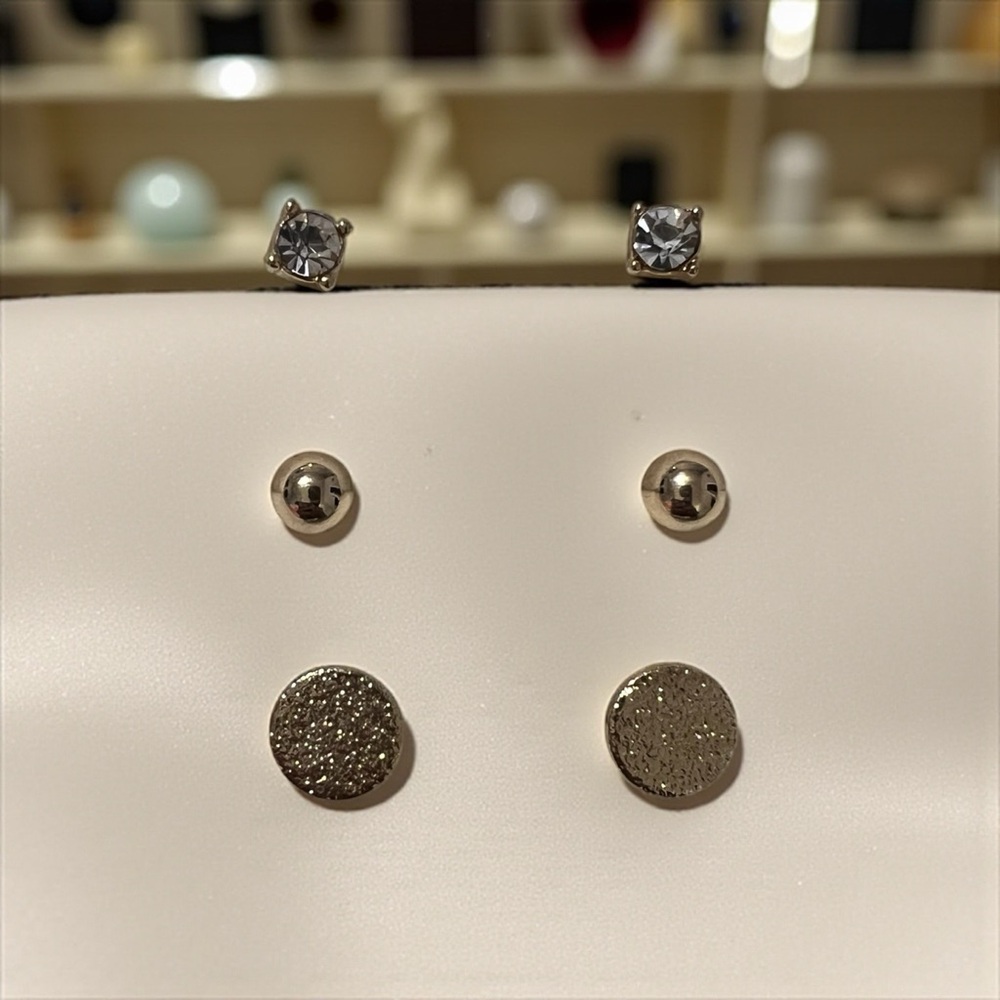 Elegant Gold Plated Earring Set of (3) Pairs